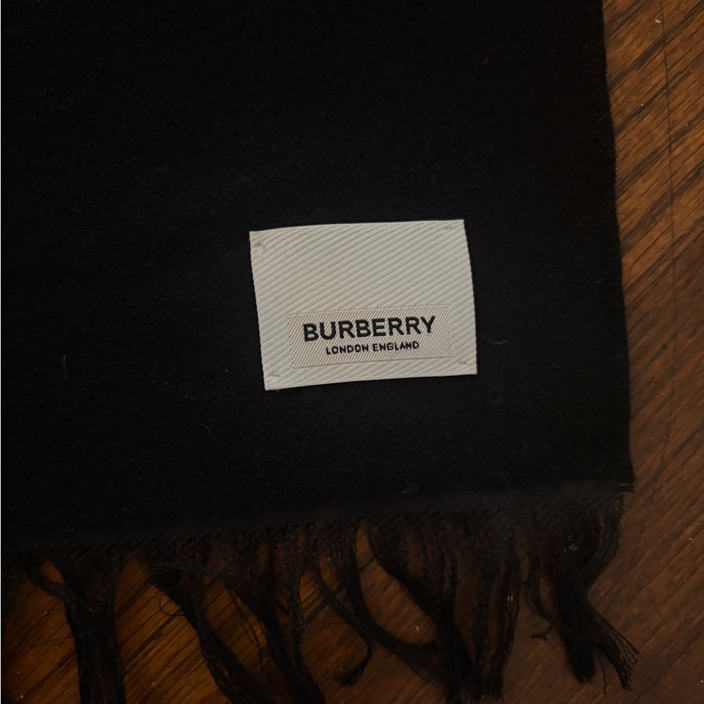 Burberry Beige and Black Logo Scarf - Picture 3 of 5